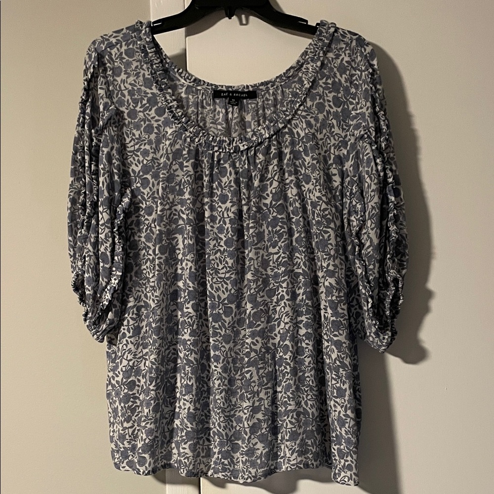 Zac & Rachel Blue Floral Blouse